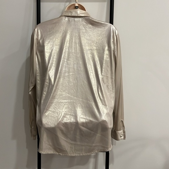 Vintage BANJO Women's Western Button-Up Shirt Coastal Cowgirl Metallic Size L - Picture 5 of 8